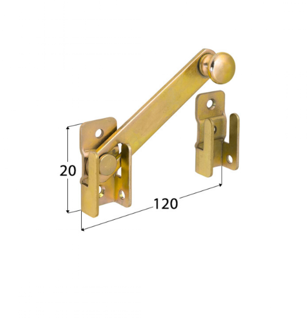 WOG 120 Door Latch, 120×20mm