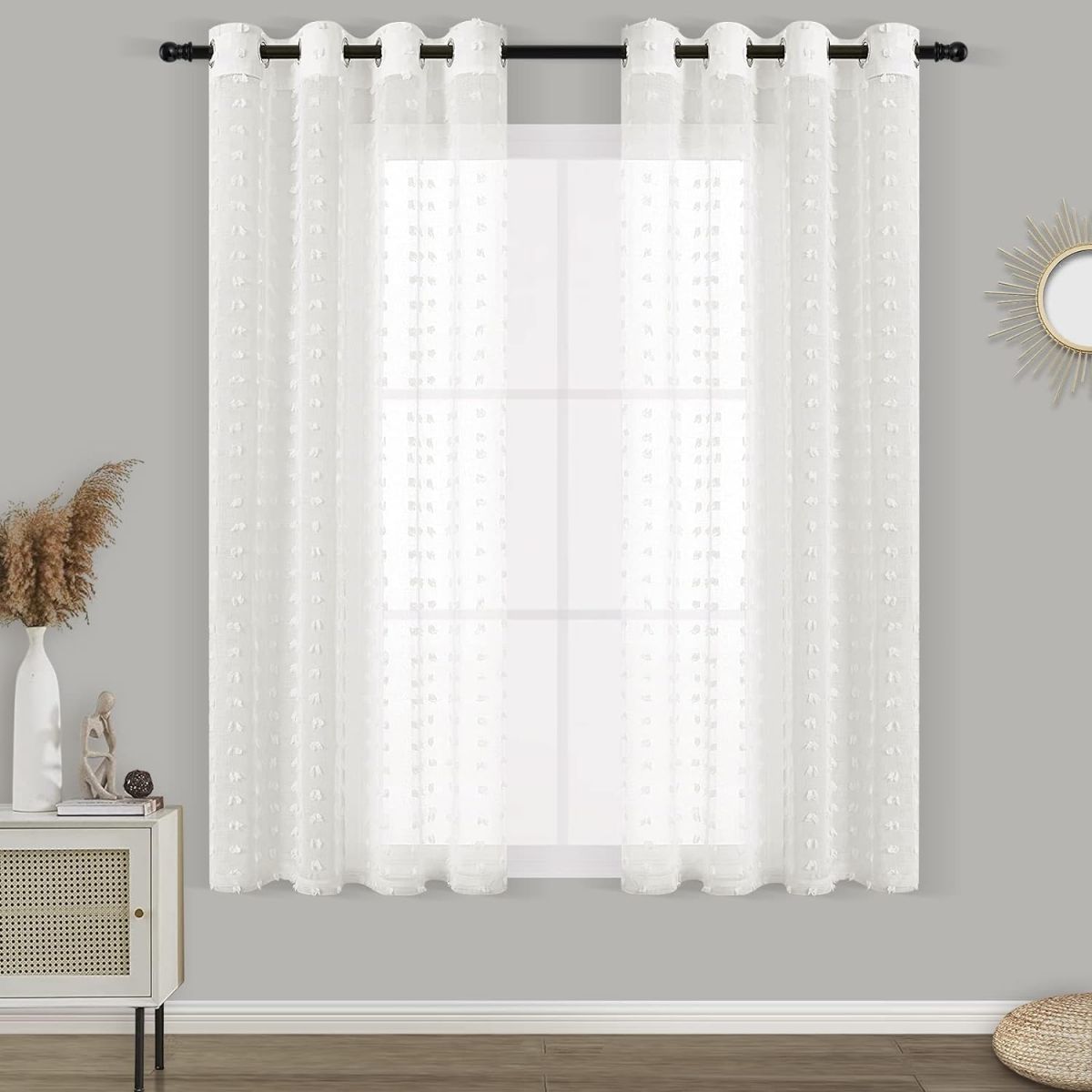 Cream Curtain Voile Hokibero, 2 pcs., 138 x 140 cm