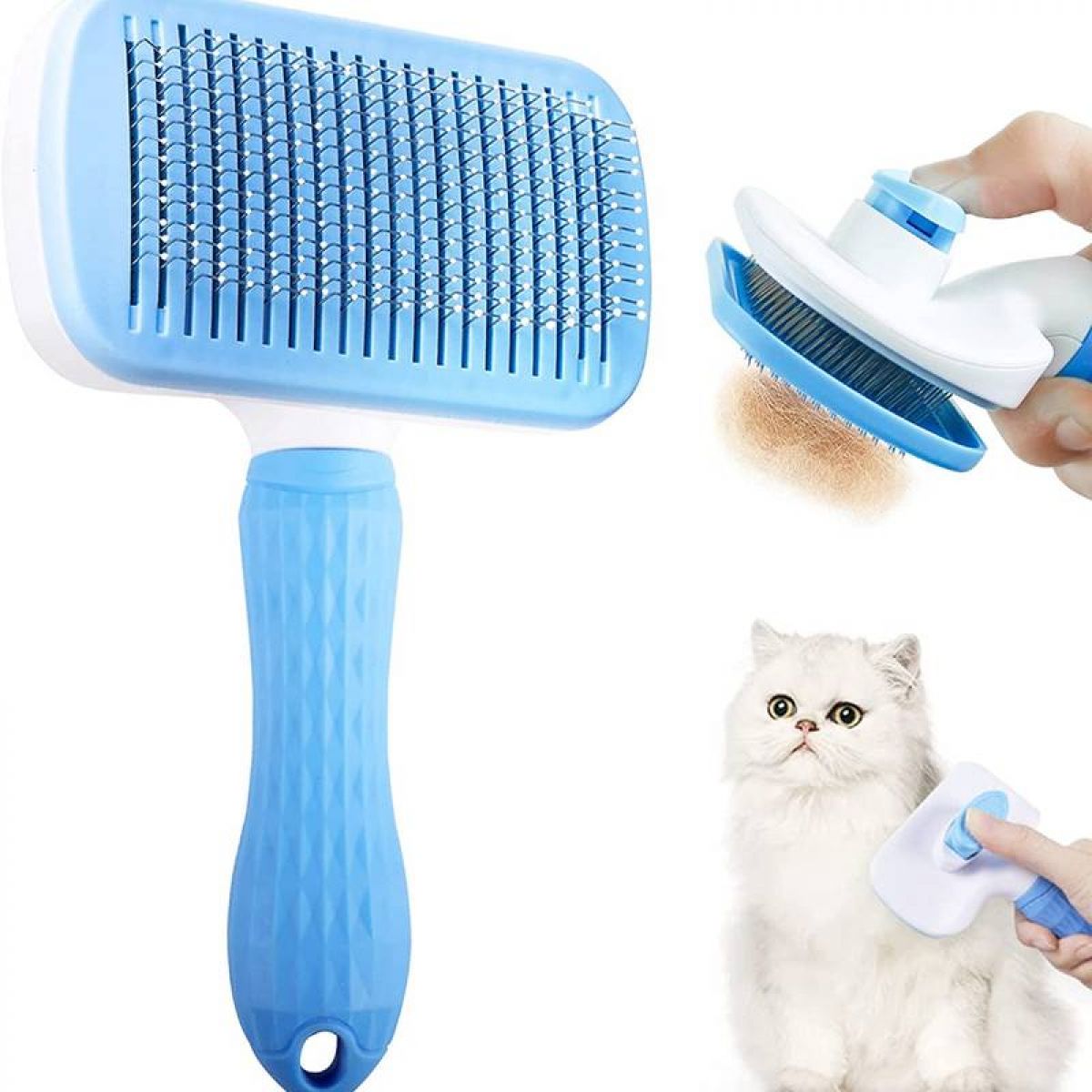 Brush for removing hair from dogs and cats