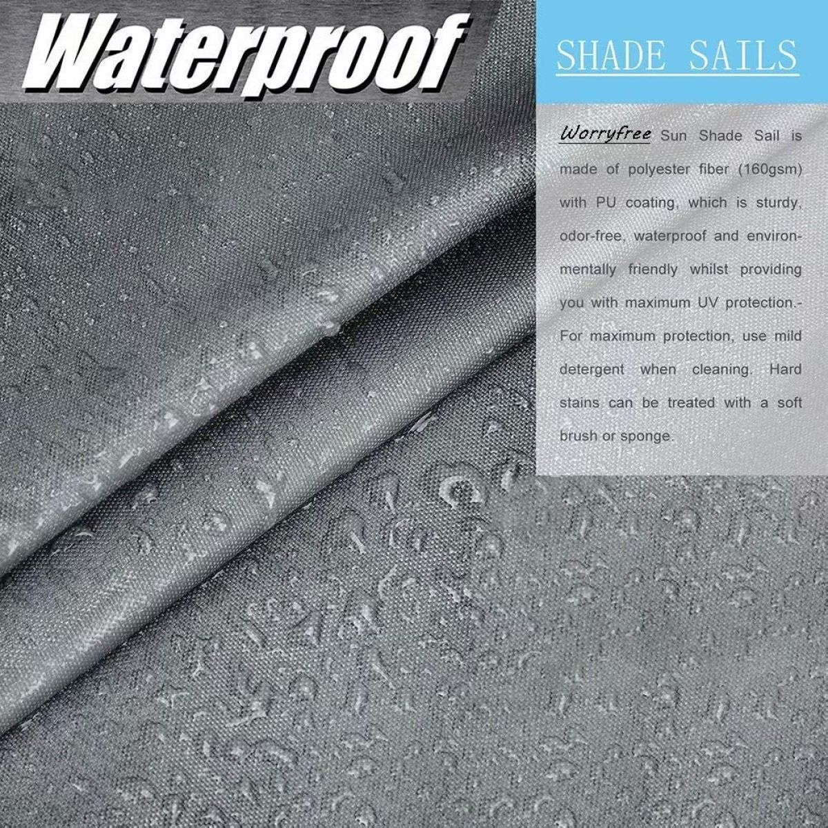 Lanbent waterproof sun visor 4×5 m, gray