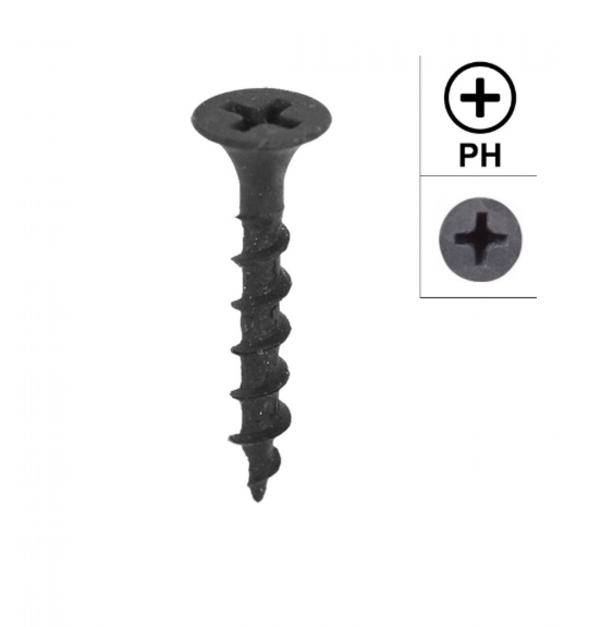 Саморез для гипсокартона FT 3,5×45 по дереву, чёрный (500 шт/упак.)