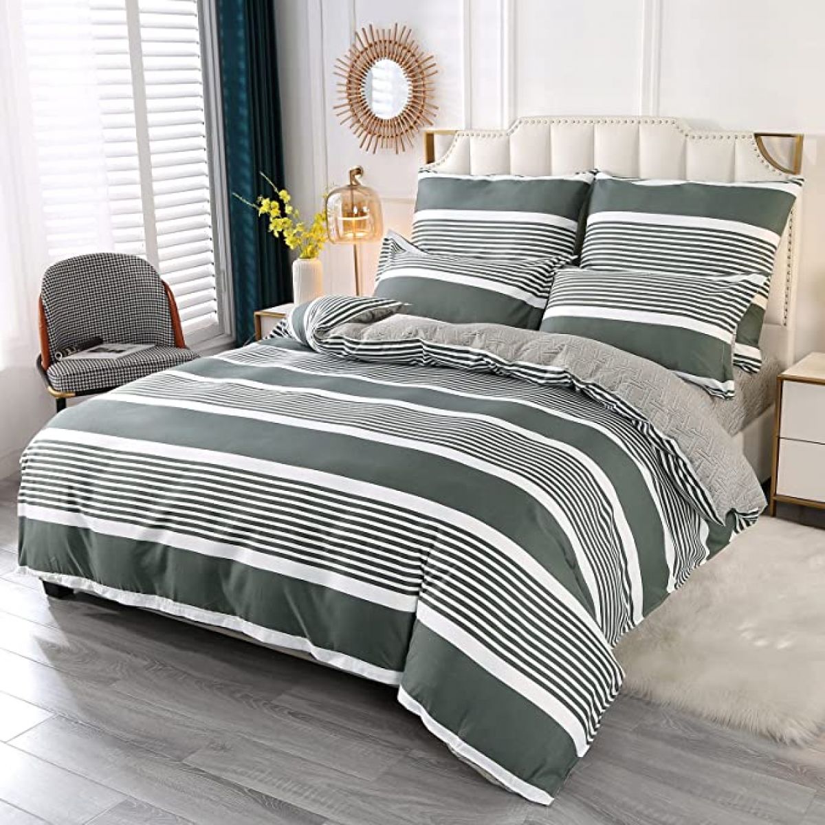 Homaxy Bed Linen 155 x 220 cm (Striped)