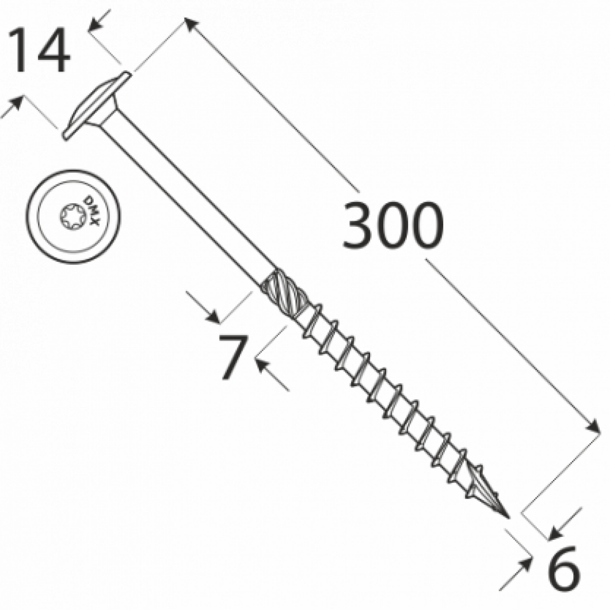 CT 6x300 TX30 Wood Screw (50 pcs.)