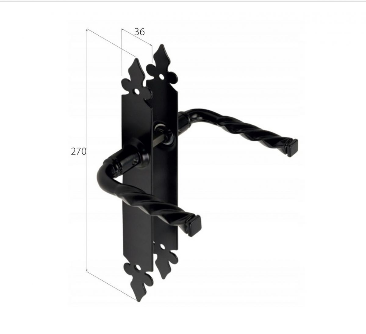 Door Handle WHB90 without Lock Opening, Set