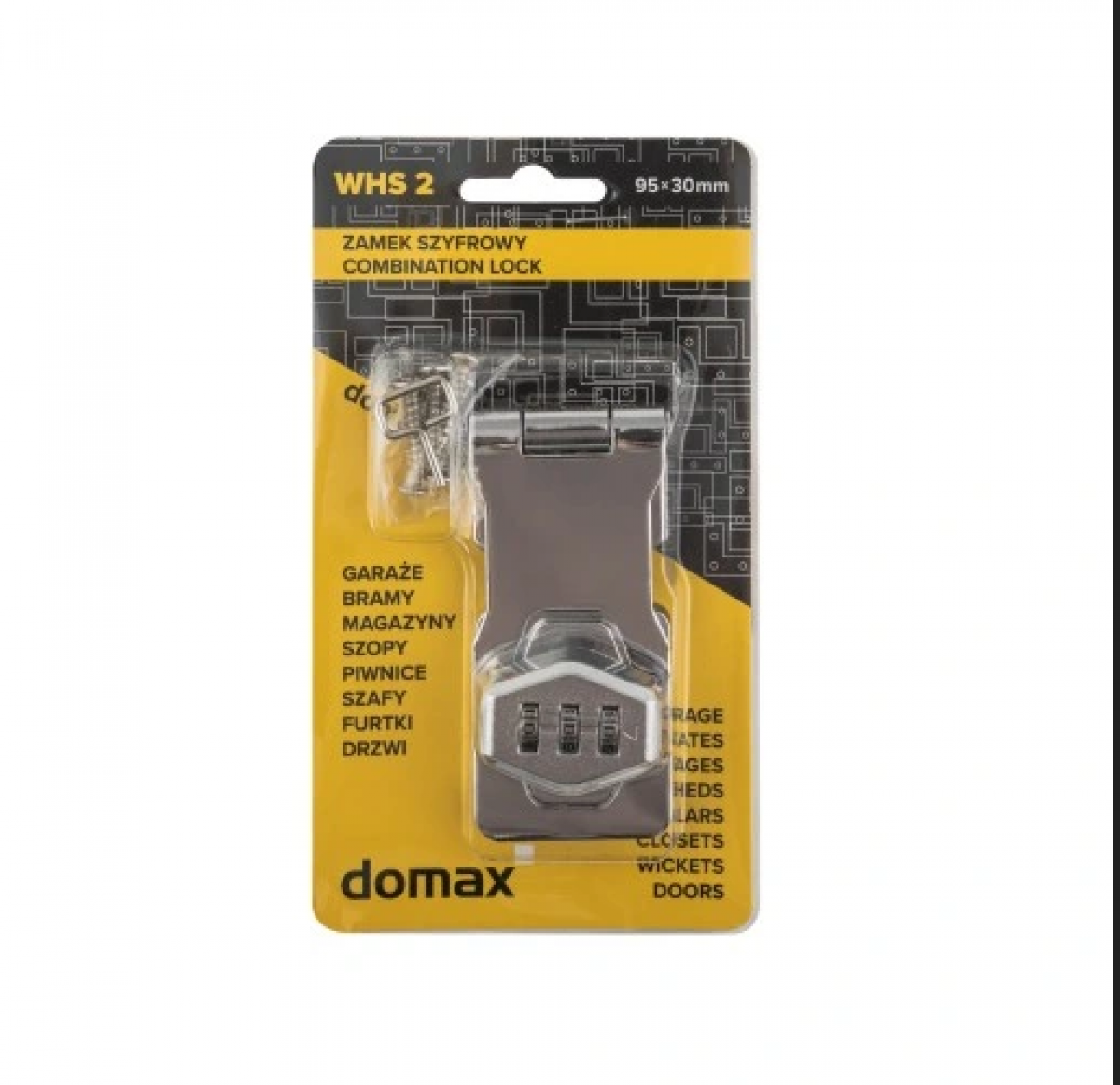 WHS 2 Door lock with digital code 105x40