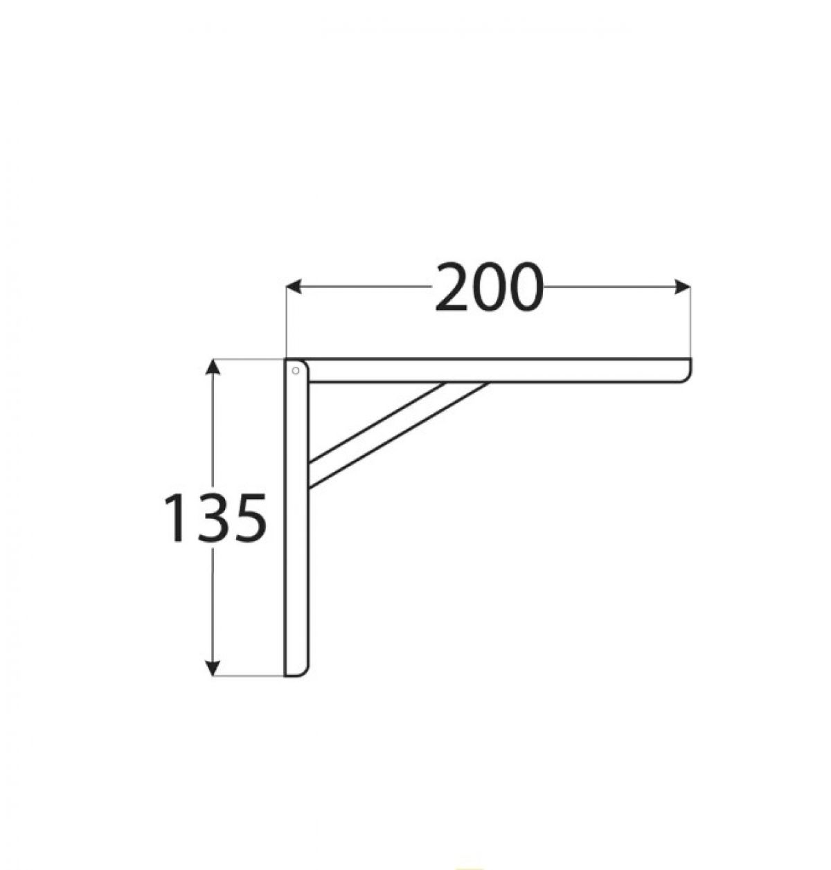 Folding Bracket WSC200 200x135x30 mm Chrome-Plated DOMAX
