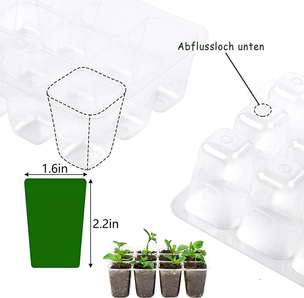 Plastic trays for growing seedlings (4 pcs.)