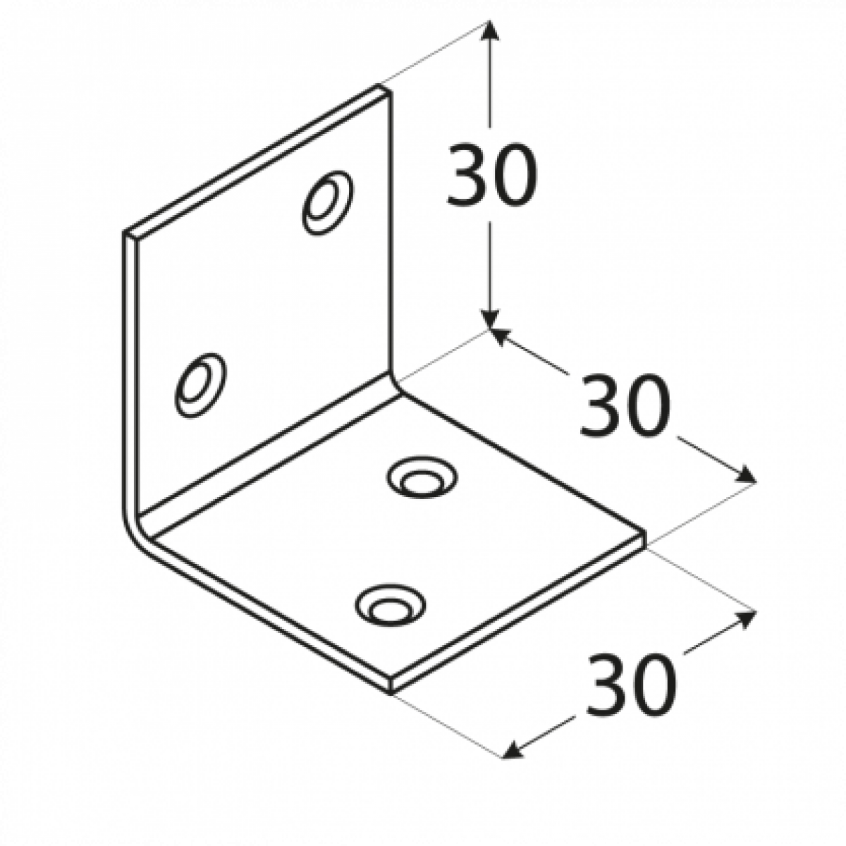 KSO 1 konstruktsiooninurk (tsingitud) 30x30x30x1,5 mm