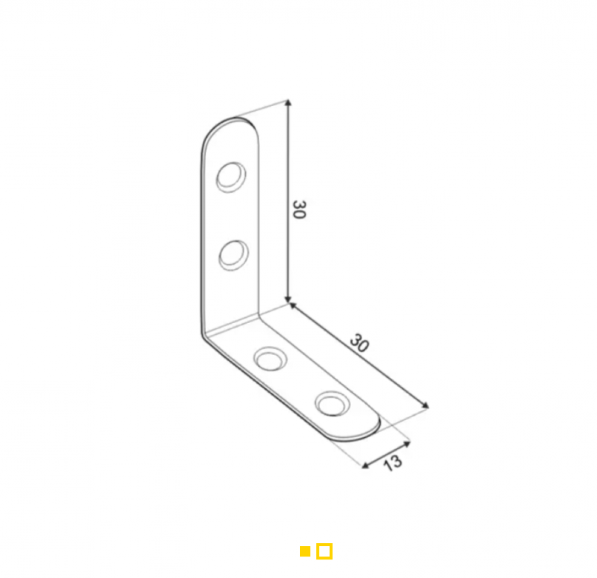 Angle bracket 30x30x13x2,0 mm (pack 4 pcs)