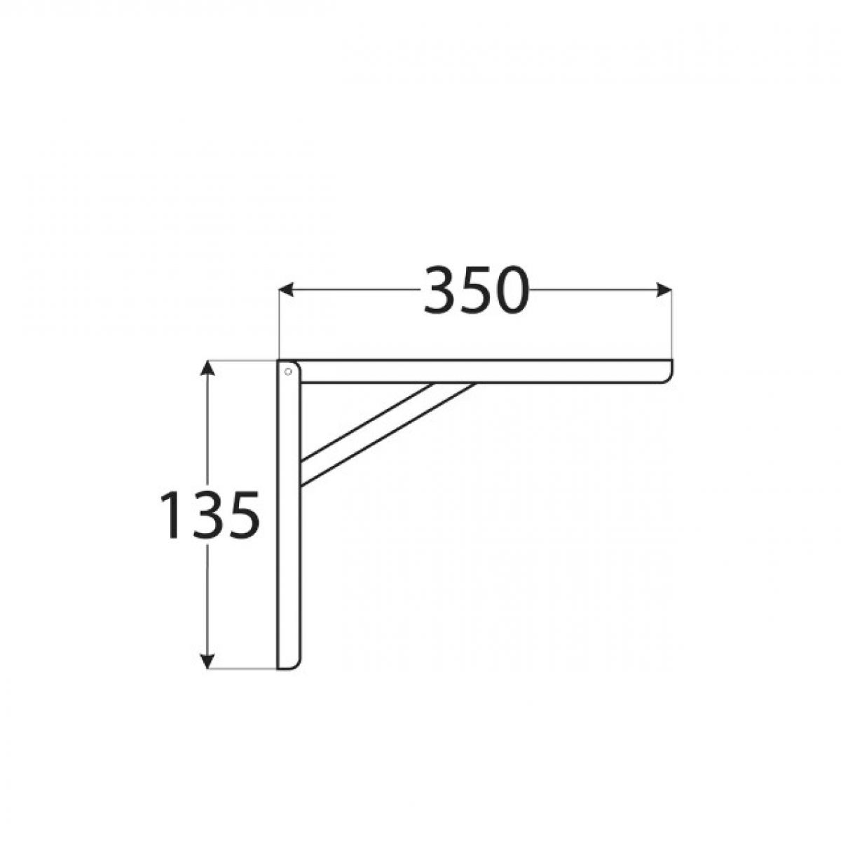 Folding Bracket WSC350 350x135x30 mm Chrome DOMAX