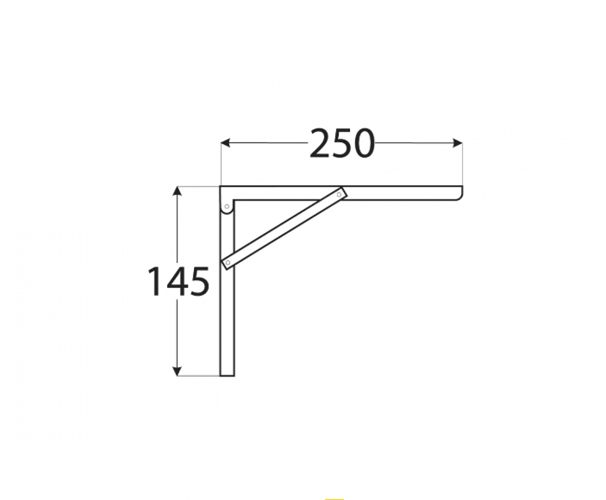 Kokkupandavad kronstein riiulile 250×145 mm