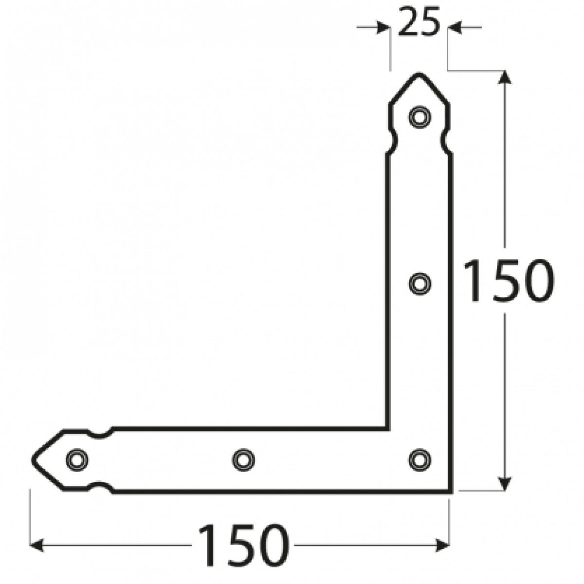 NAO1 Уголок оконный 150x150x25x2,5 мм