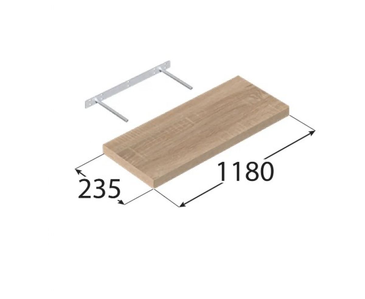 FS 118/24 DS Floating shelf oak sonoma 1180×235