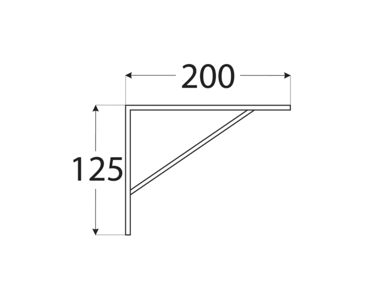Tugevdatud riiulikandur WSWP200/20 200x125x20x3,0 mm Zn DOMAX