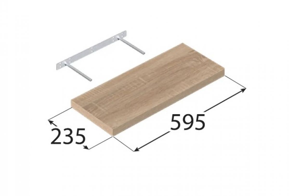 FS 60/24 DS Floating shelf oak sonoma 595×235