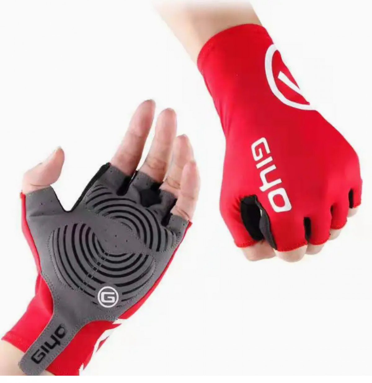 Fingerless Cycling Gloves S, Red
