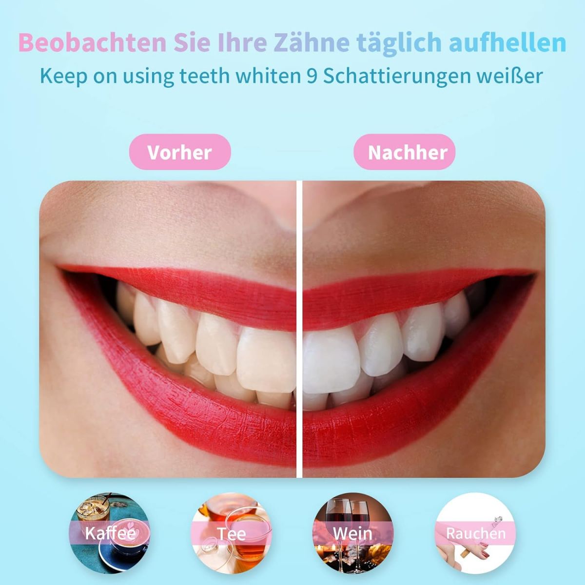 Luckin Smile’i kodune hammaste valgendamise komplekt, 3 valgendavat geelpliiatsit, valge