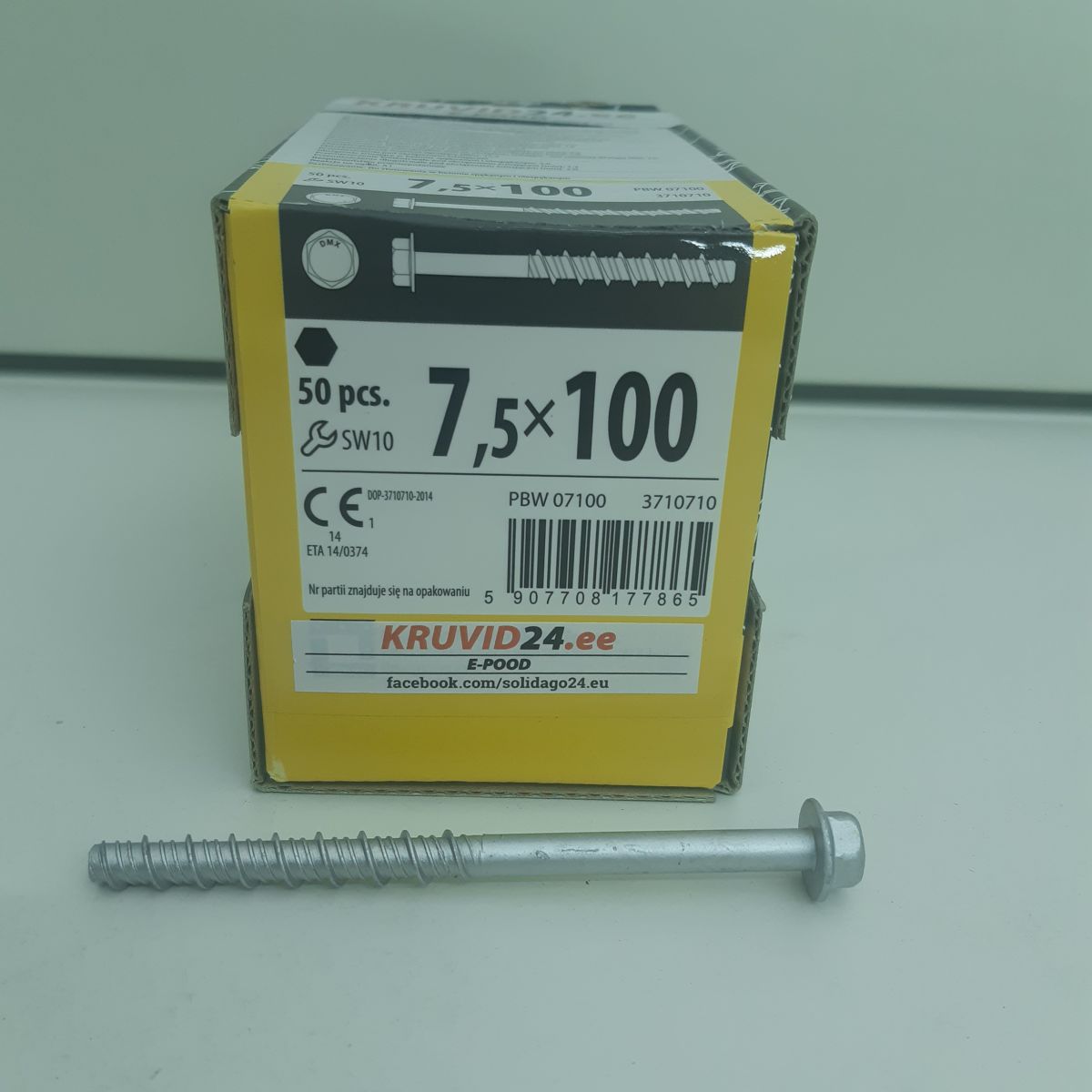 Concrete screw 7,5 x 60 50 pcs/pack Domax