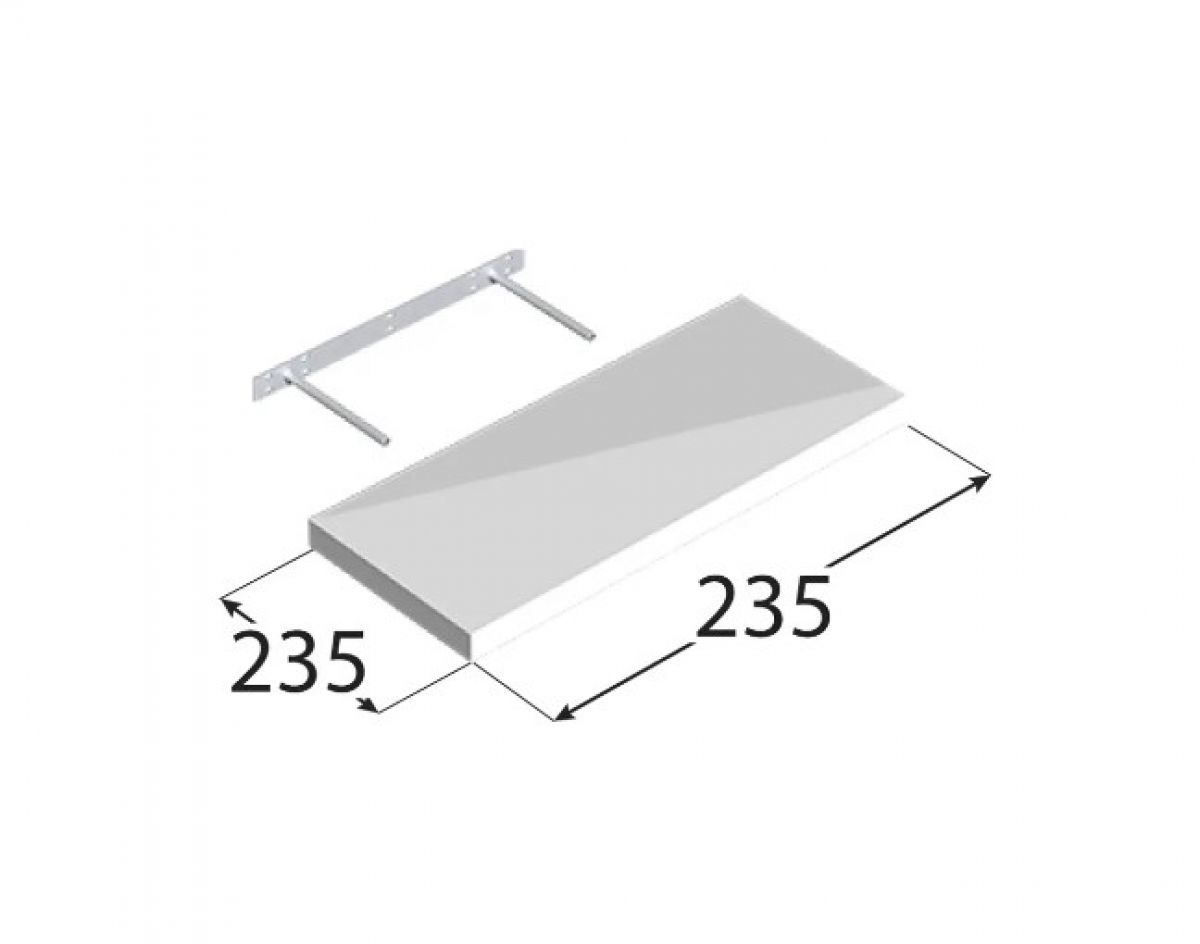 FSG 24/24 BI Floating shelf white 235×235 high gloss