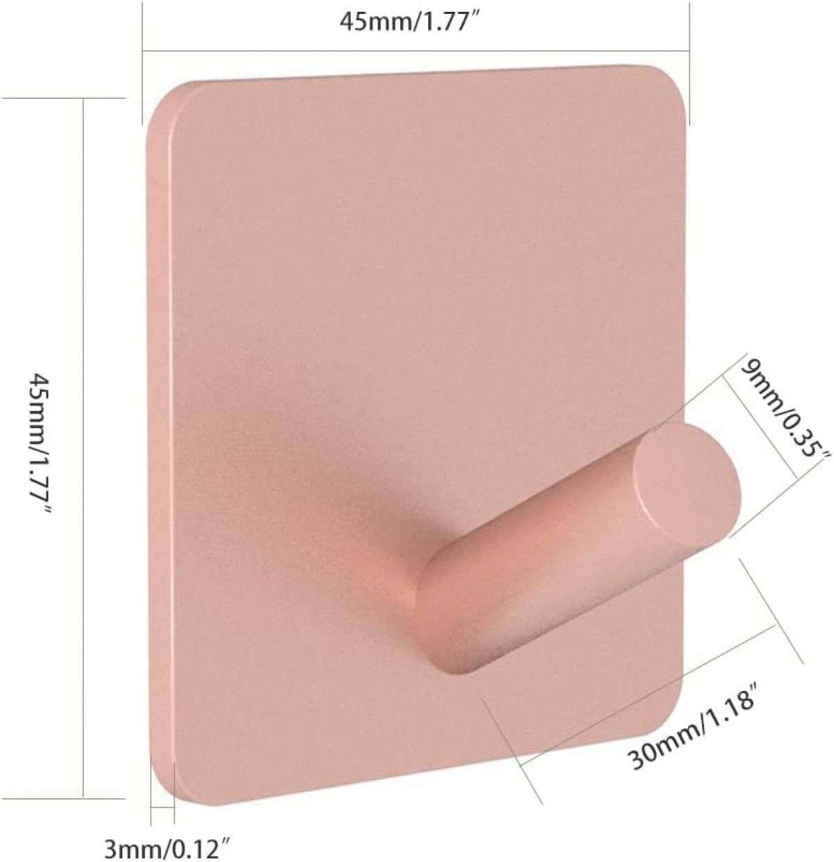 Isekleepuvad konksud 4 tk. alumiinium (roosa)