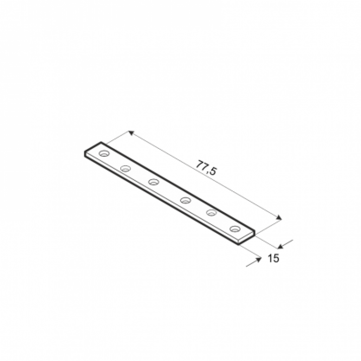 LW 80 Naelutusplaat 78x15x1,5 mm