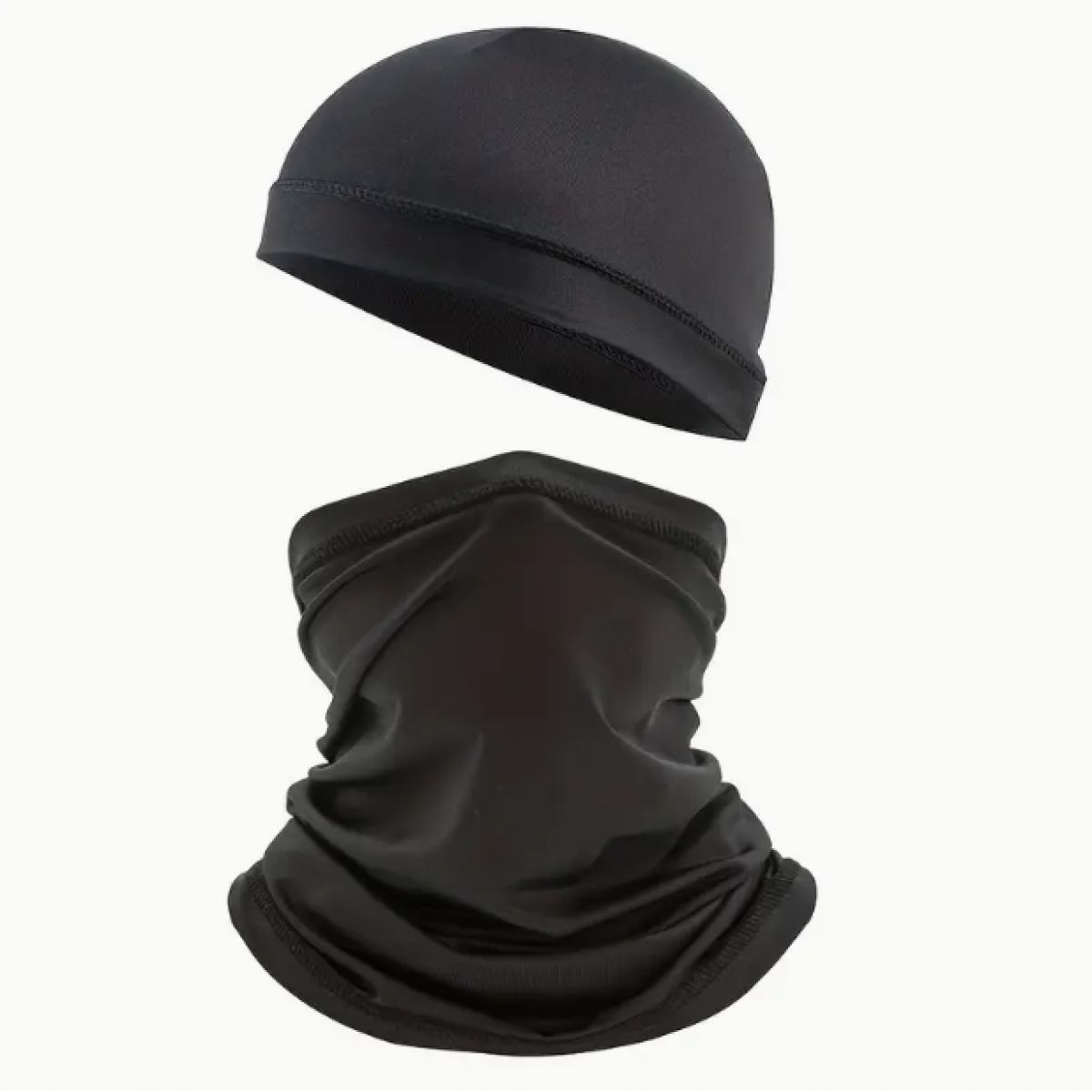 Balaclava cap and scarf "tube", black