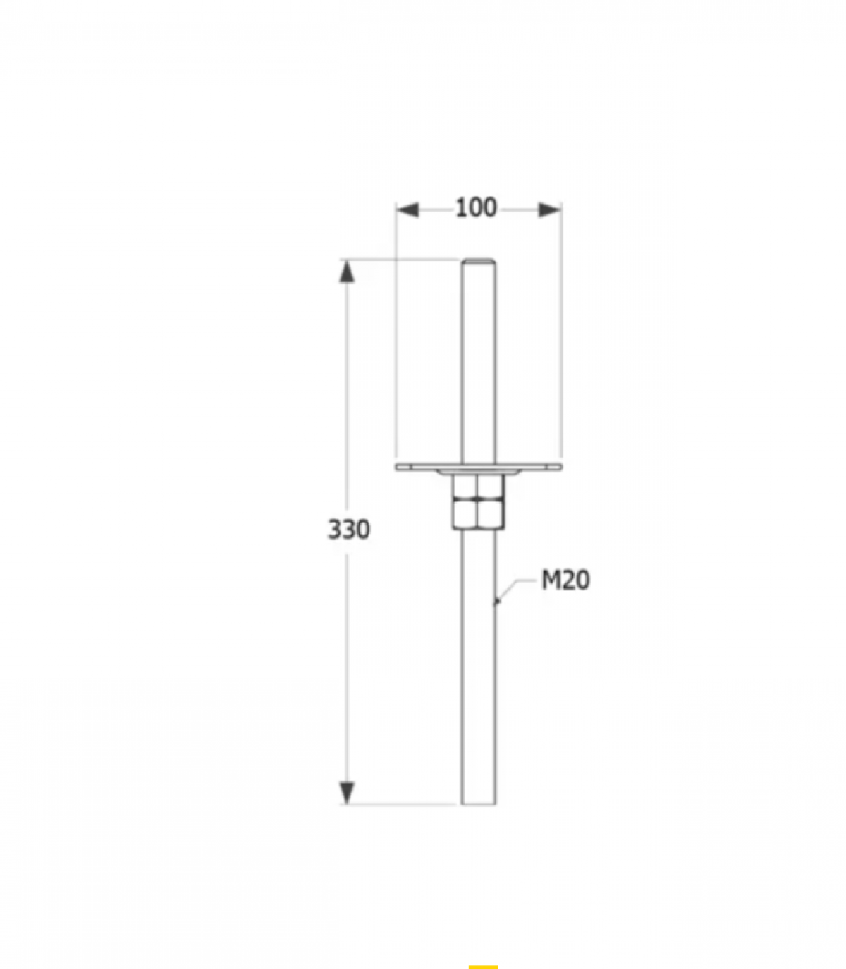 PPSR 100 Adjustable post support 100x330x3,0 mm