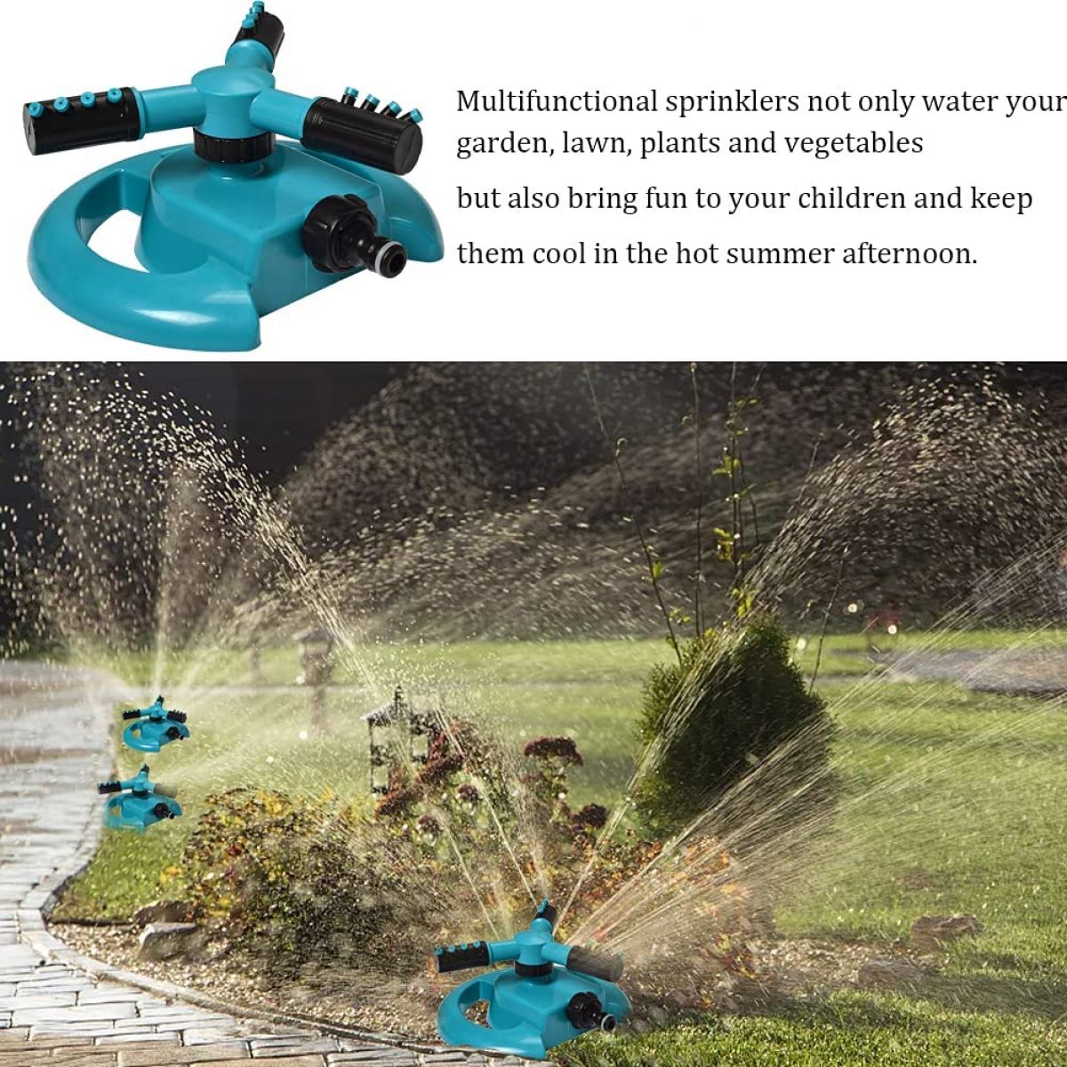 Spray nozzle for garden hose for irrigation and lawn watering 