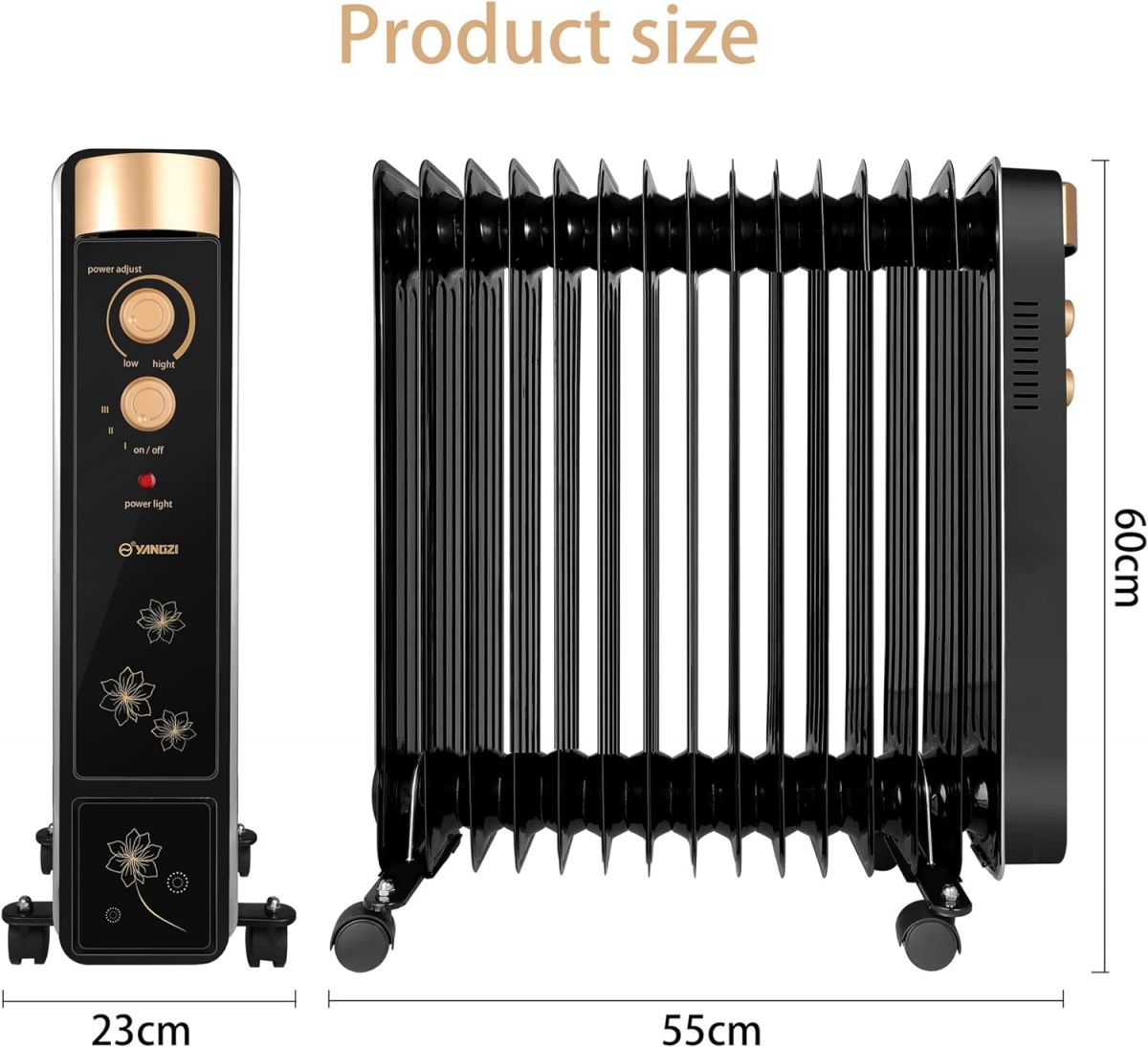 Oil Radiator 2000 W with 15 Ribs