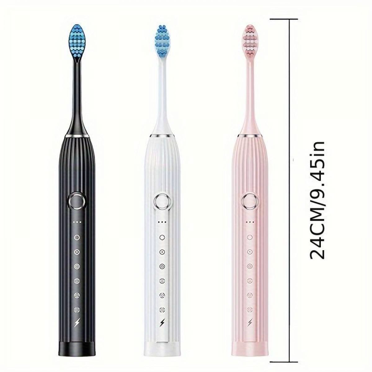 Electric Toothbrush, Black, 8 Heads