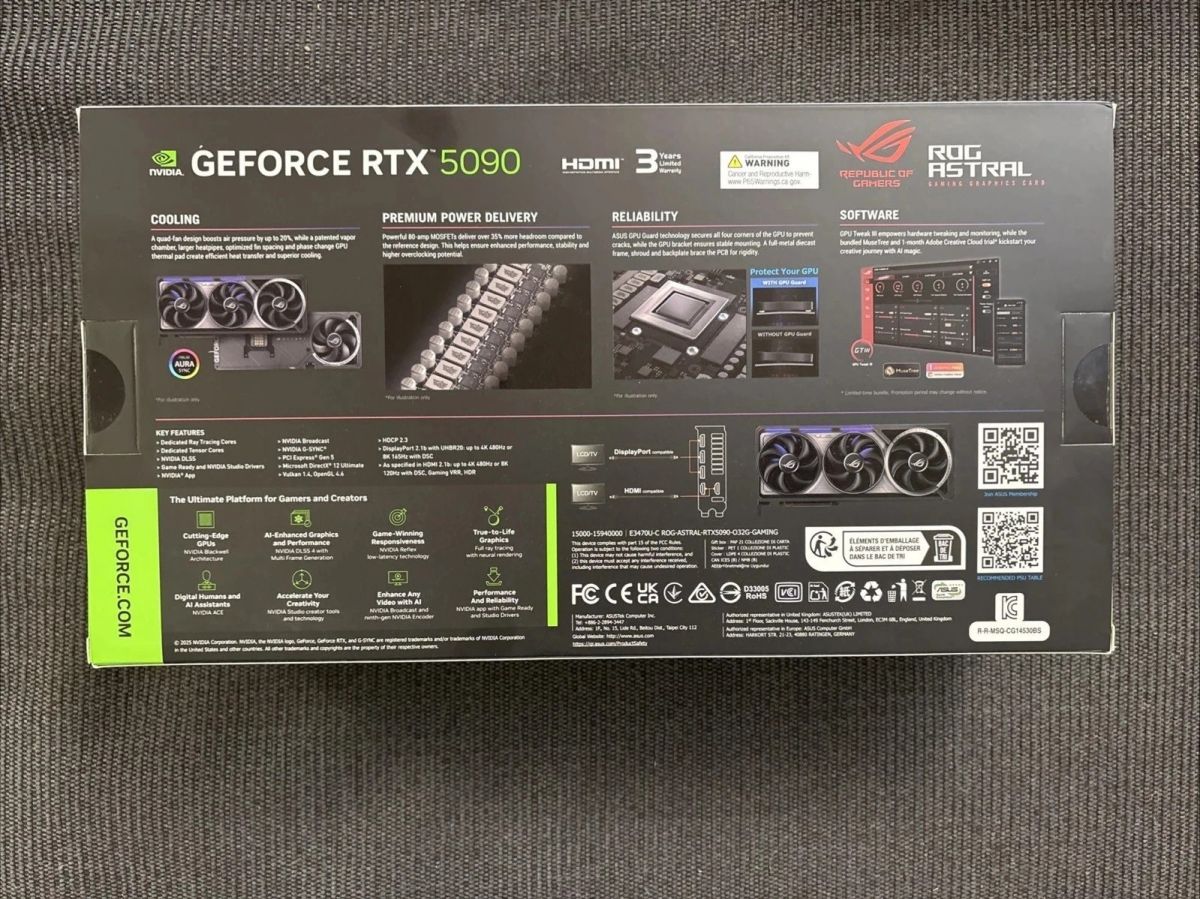 ASUS TUF GeForce RTX 5090 32GB OC PCI-e 5.0 GDDR7 Gaming Graphics Card