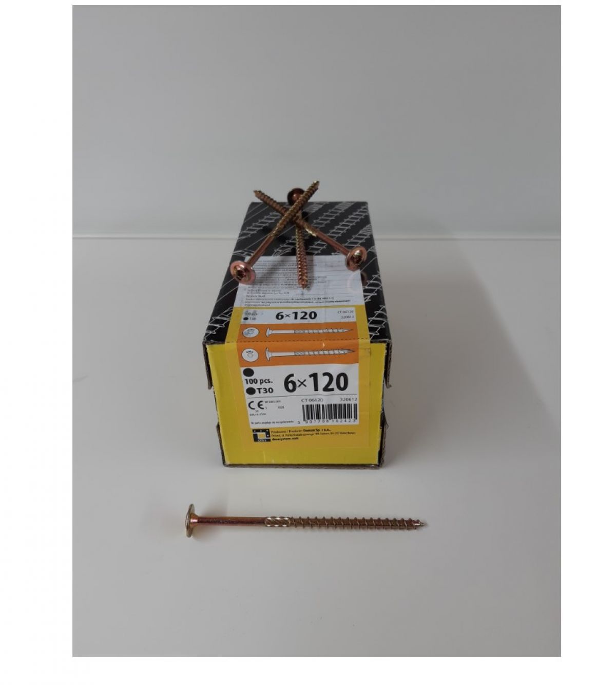 Construction screw with wafer head 6x100 100pcs/pack