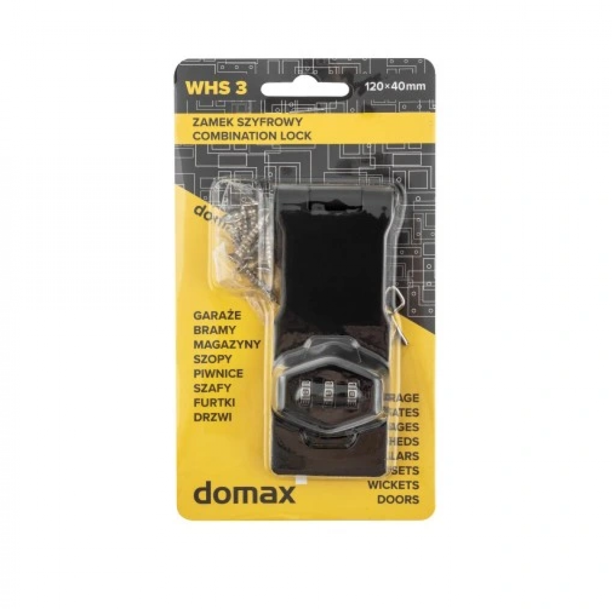 WHS 3 Door lock with digital code 120x40